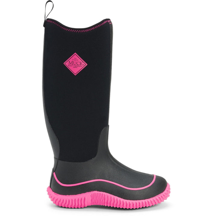 Muck Boots Hale Pull On Wellington Boot Black Pink