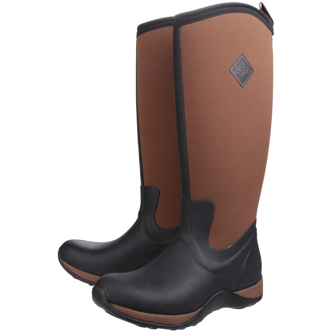 Muck Boots Arctic Adventure Pull On Wellington Boot Black Tan