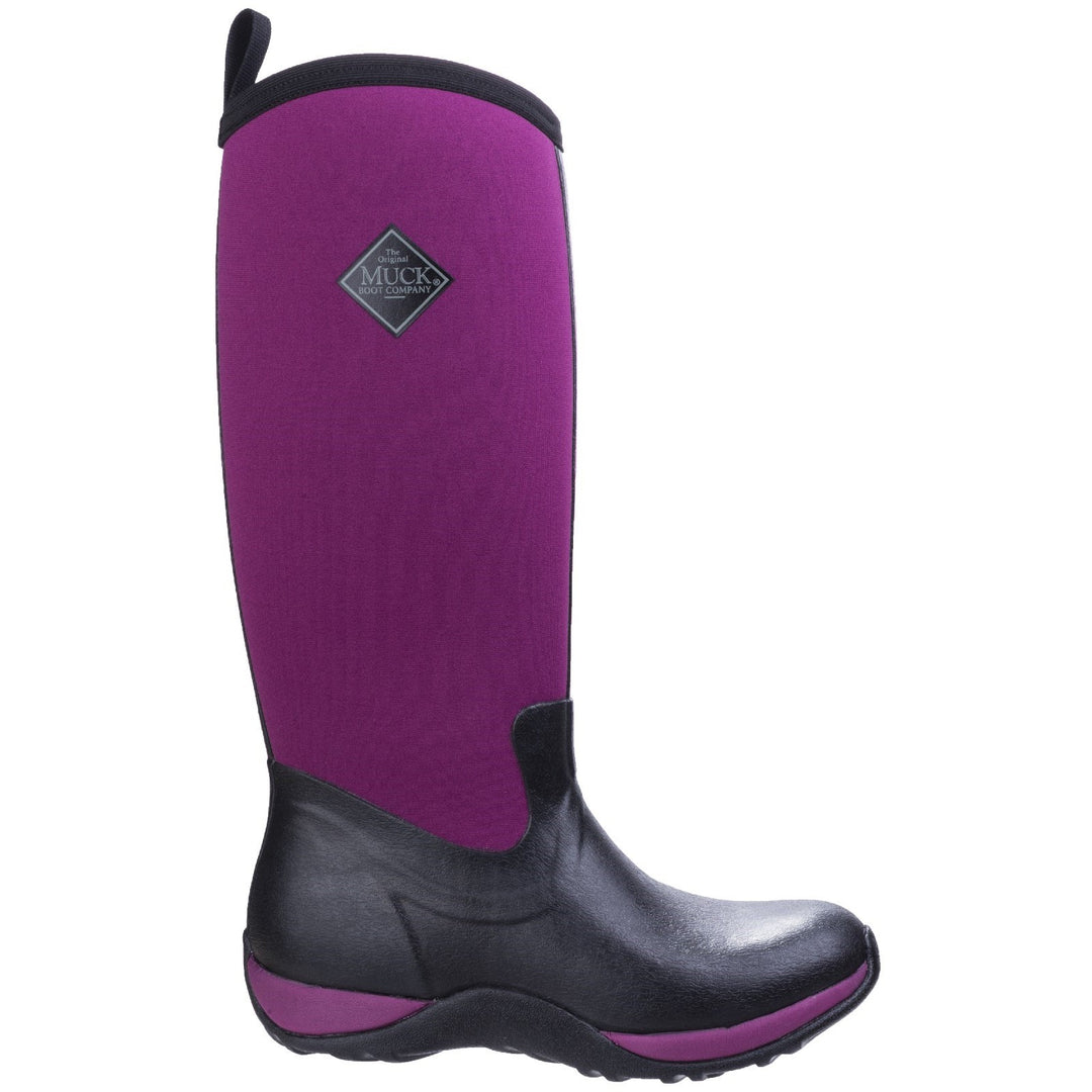 Muck Boots Arctic Adventure Pull On Wellington Boot Black Maroon