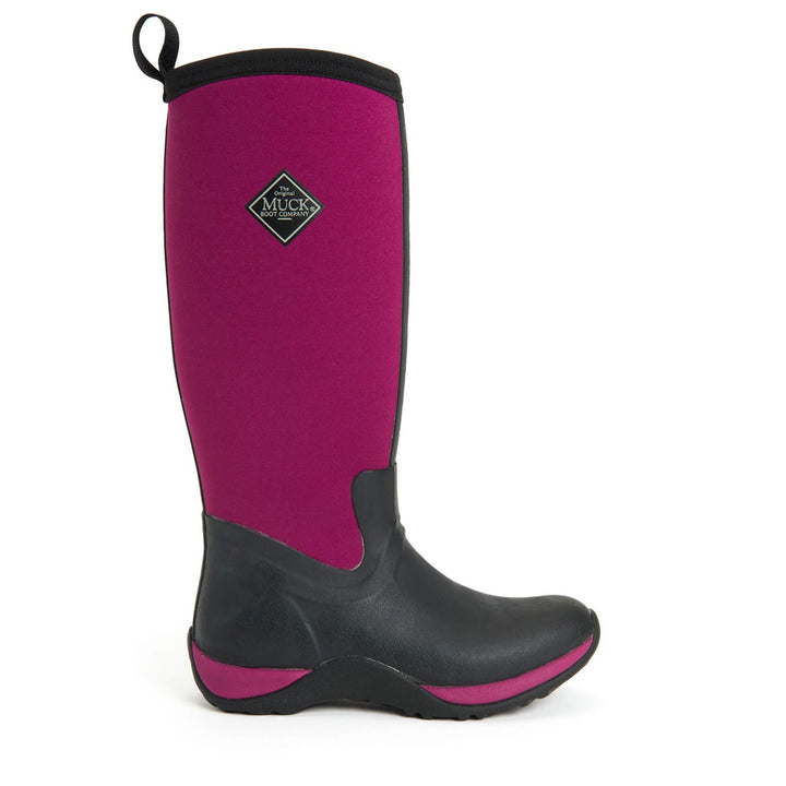 Muck Boots Arctic Adventure Pull On Wellington Boot Black Maroon