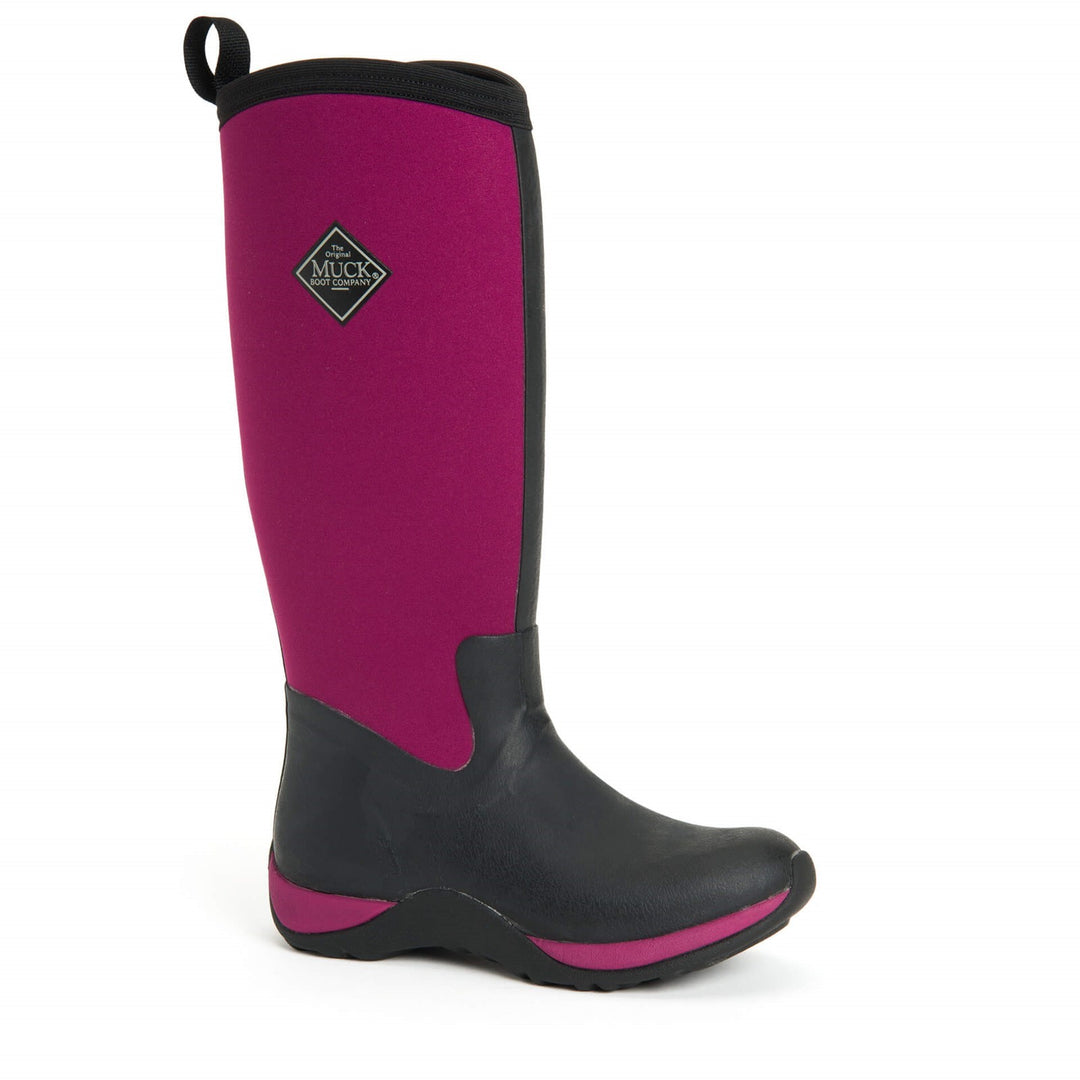 Muck Boots Arctic Adventure Pull On Wellington Boot Black Maroon