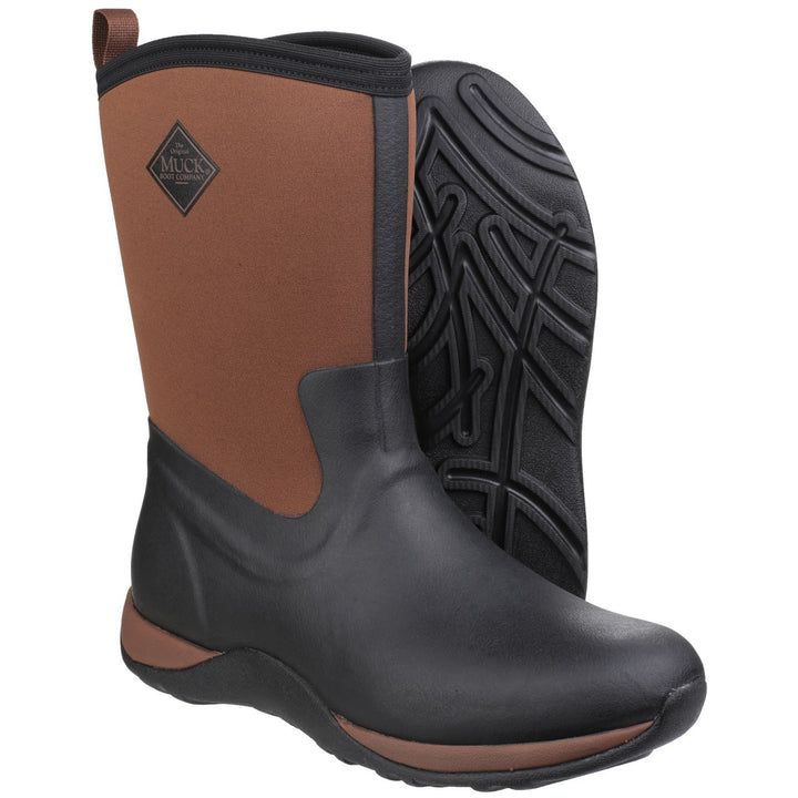 Muck Boots Arctic Weekend Pull On Wellington Boot Black Tan