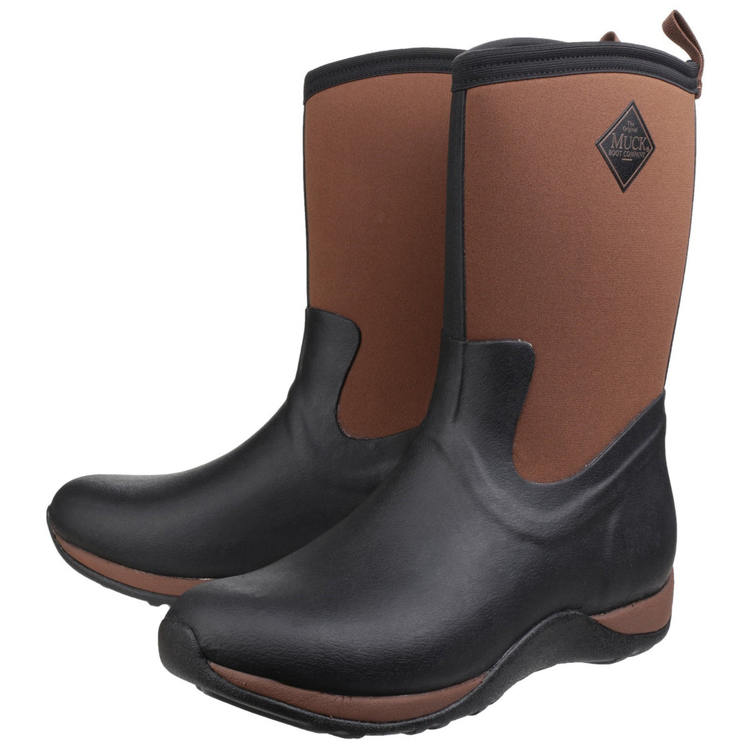 Muck Boots Arctic Weekend Pull On Wellington Boot Black Tan