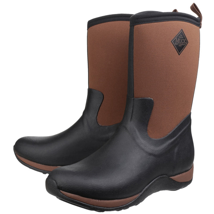 Muck Boots Arctic Weekend Pull On Wellington Boot Black Tan 3