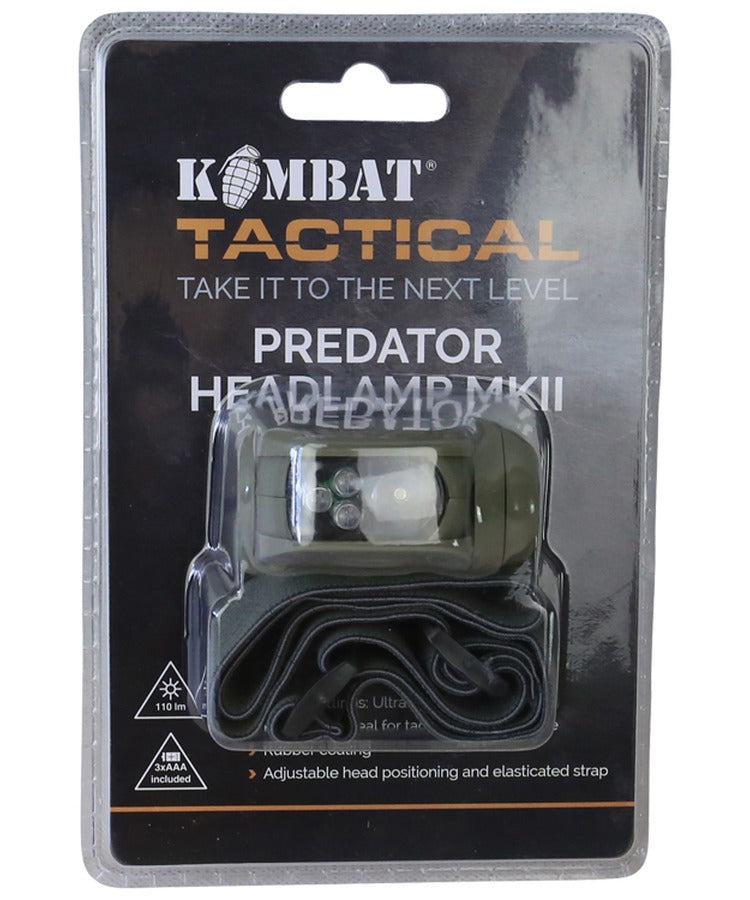 Kombat UK Predator Headlamp II - Olive Green