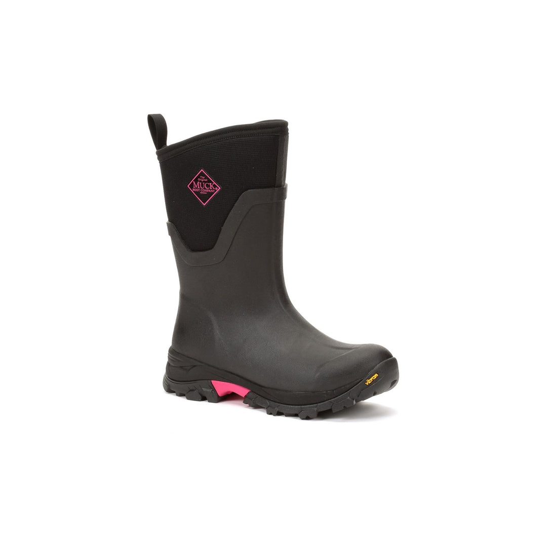 Muck Boots Arctic Ice Mid Wellingtons Black Hot Pink