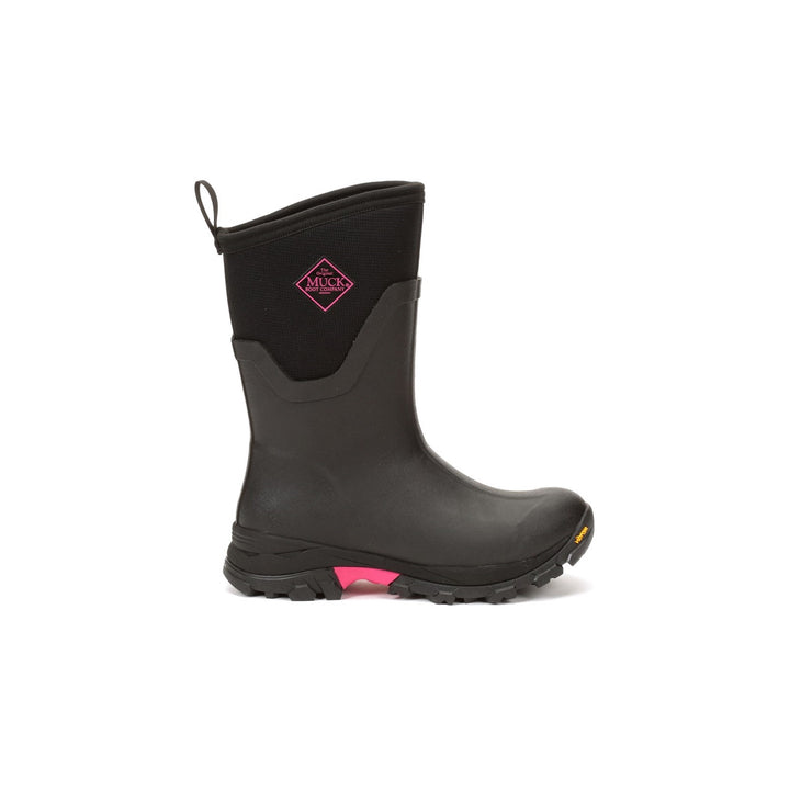 Muck Boots Arctic Ice Mid Wellingtons Black Hot Pink