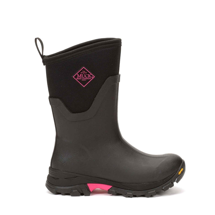 Muck Boots Arctic Ice Mid Wellingtons Black Hot Pink 3