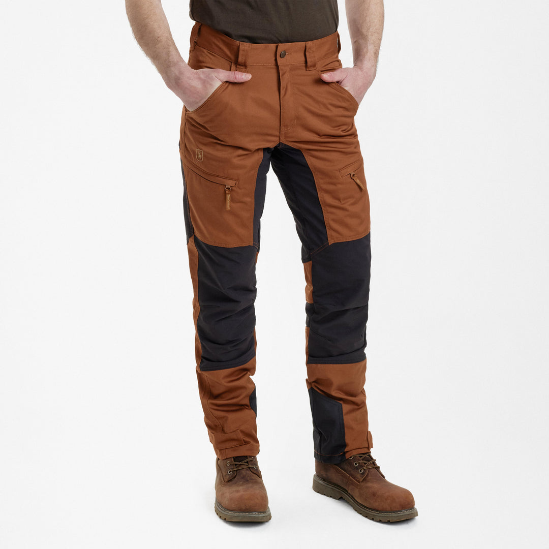 Deerhunter Rogaland Stretch Trousers with contrast Burnt Orange 48