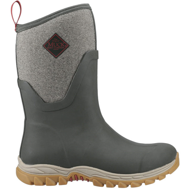 Muck Boots Arctic Sport II Mid Wellington Olive Herringbone