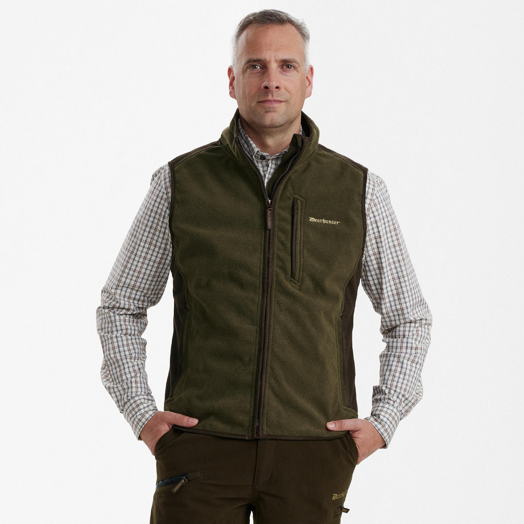 Deerhunter Gamekeeper Bonded Fleece Waistcoat Graphite Green