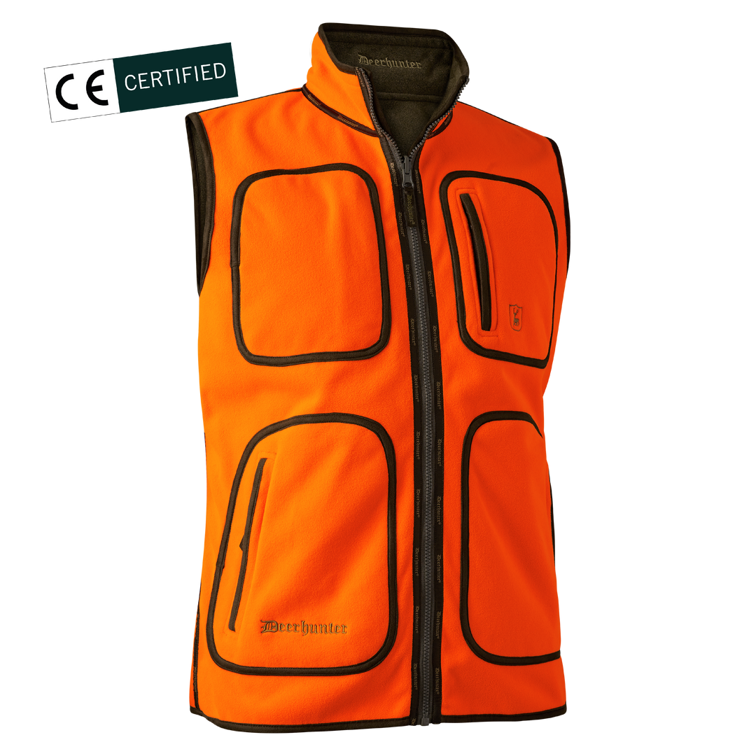 Deerhunter Gamekeeper Reversible Fleece Waistcoat Safety Orange 2XL