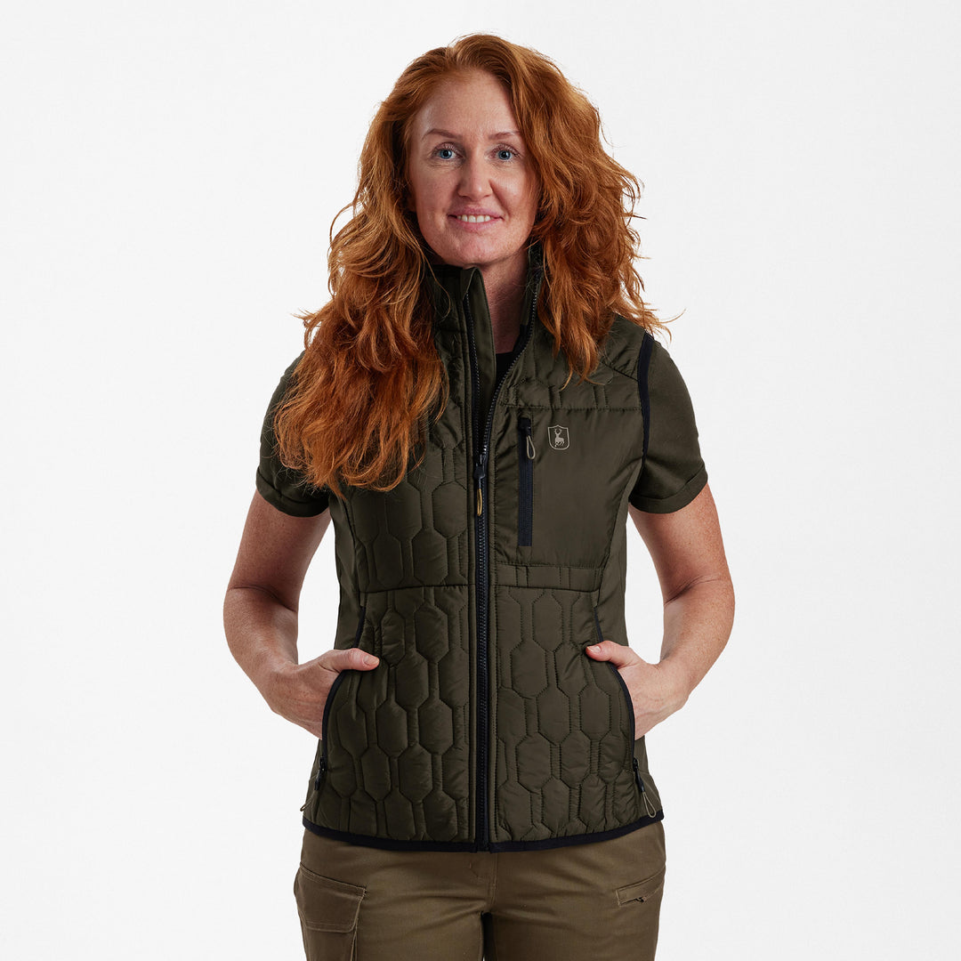 Deerhunter Lady Mossdale Quilted Waistcoat Forest Green