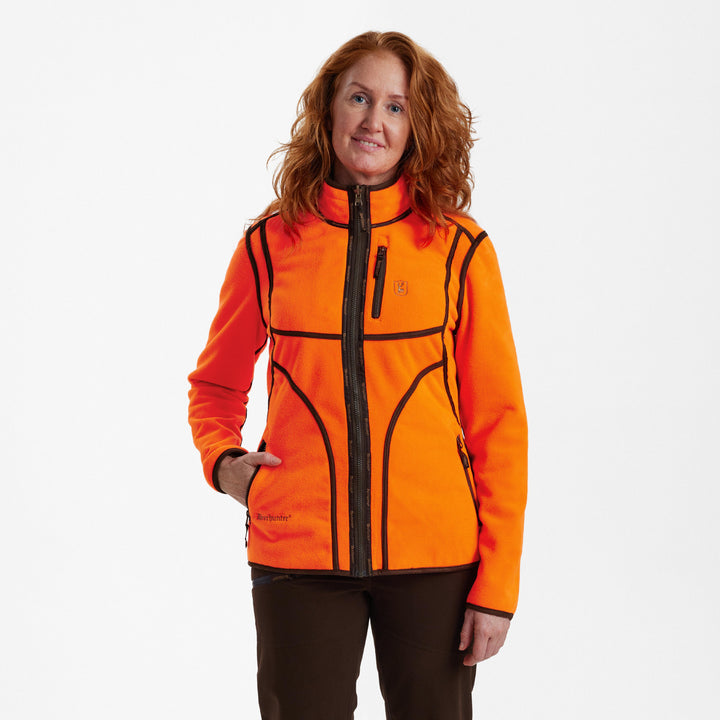 Deerhunter Lady Pam Bonded Fleece Jacket - reversible Orange 36