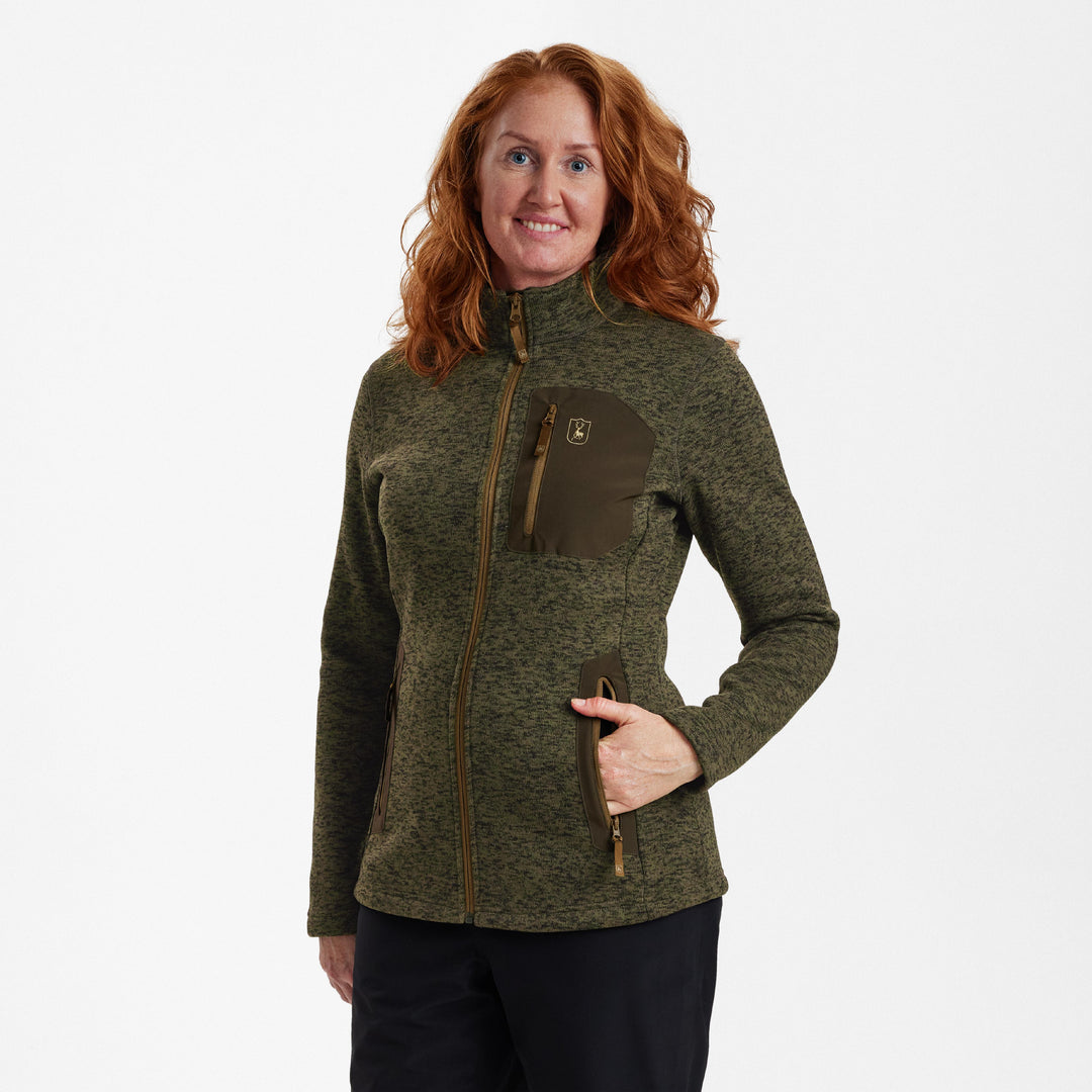 Deerhunter Lady Sarek Knitted Jacket Olive Night melange