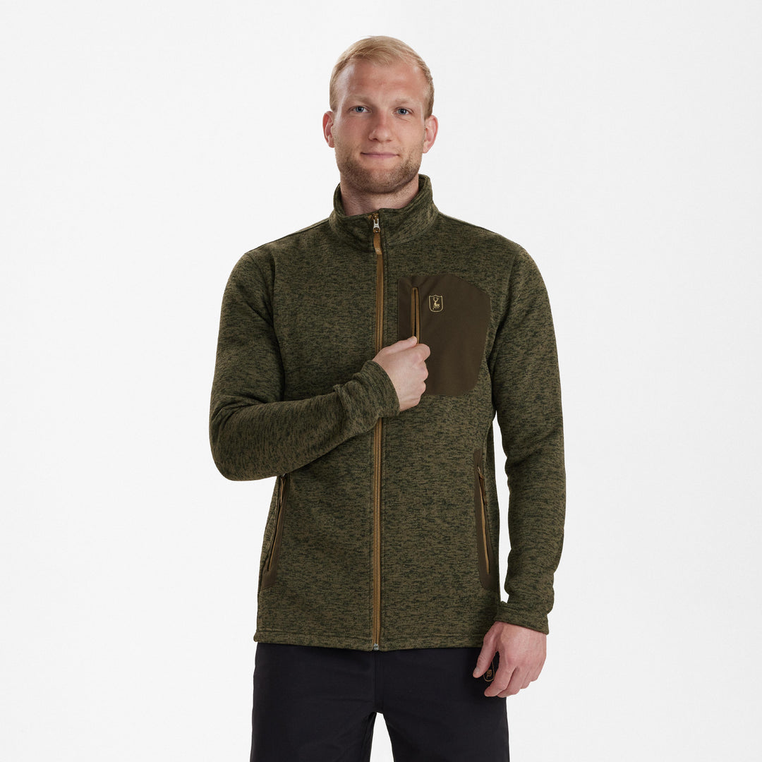 Deerhunter Sarek Knitted Jacket Olive Night melange