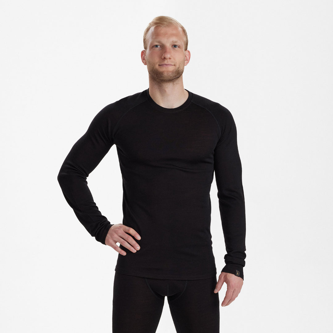 Deerhunter Quinn Merino Undershirt Black Oak