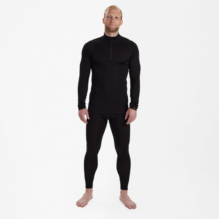 Deerhunter Quinn Merino ½-Zip Undershirt Black Oak