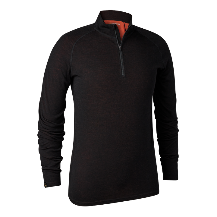 Deerhunter Quinn Merino ½-Zip Undershirt Black Oak