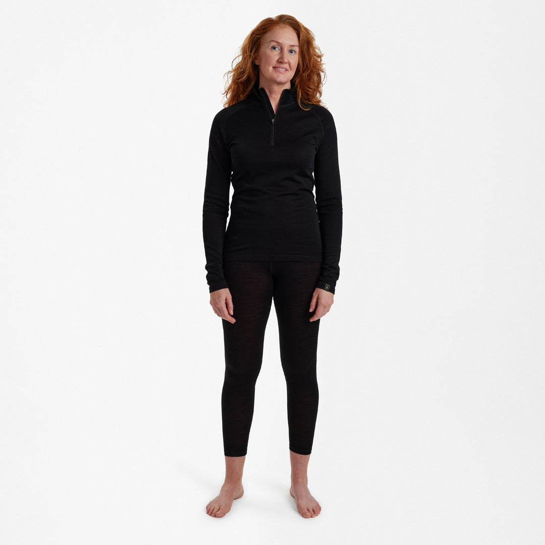 Deerhunter Lady Quinn Merino ½-Zip Undershirt Black Oak