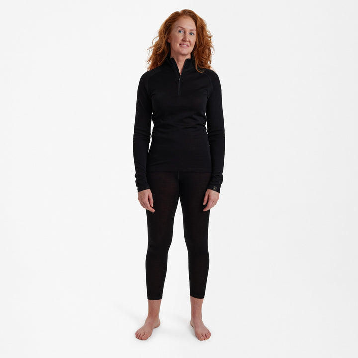 Deerhunter Lady Quinn Merino ½-Zip Undershirt Black Oak