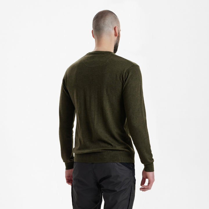 Deerhunter Kingston Knit with O-neck Green Melange