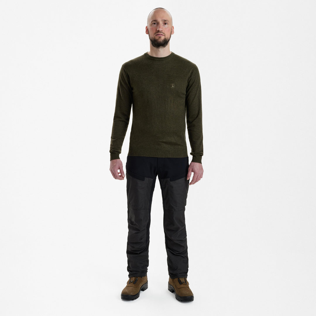 Deerhunter Kingston Knit with O-neck Green Melange