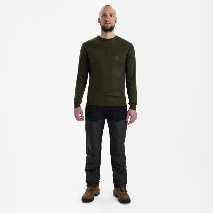 Deerhunter Kingston Knit with O-neck Green Melange