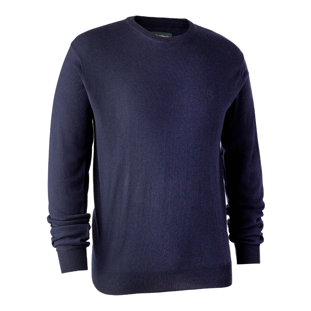 Deerhunter Kingston Knit with O-neck Dark Blue