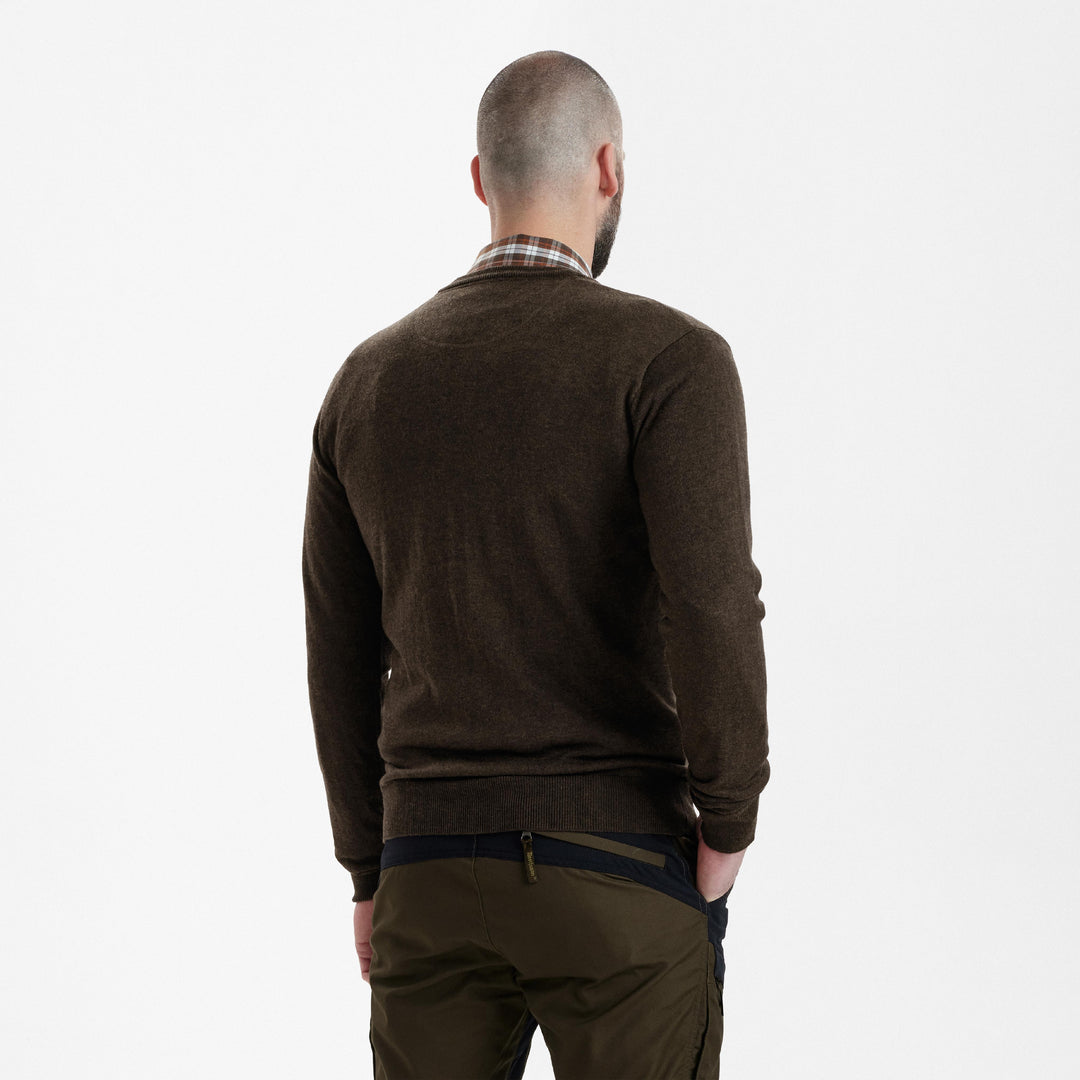 Deerhunter Kingston Knit with V-Neck Dark Elm