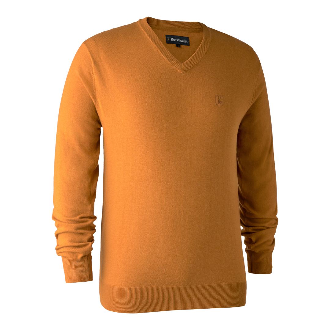 Deerhunter Kingston Knit with V-Neck Golden Oak 2XL