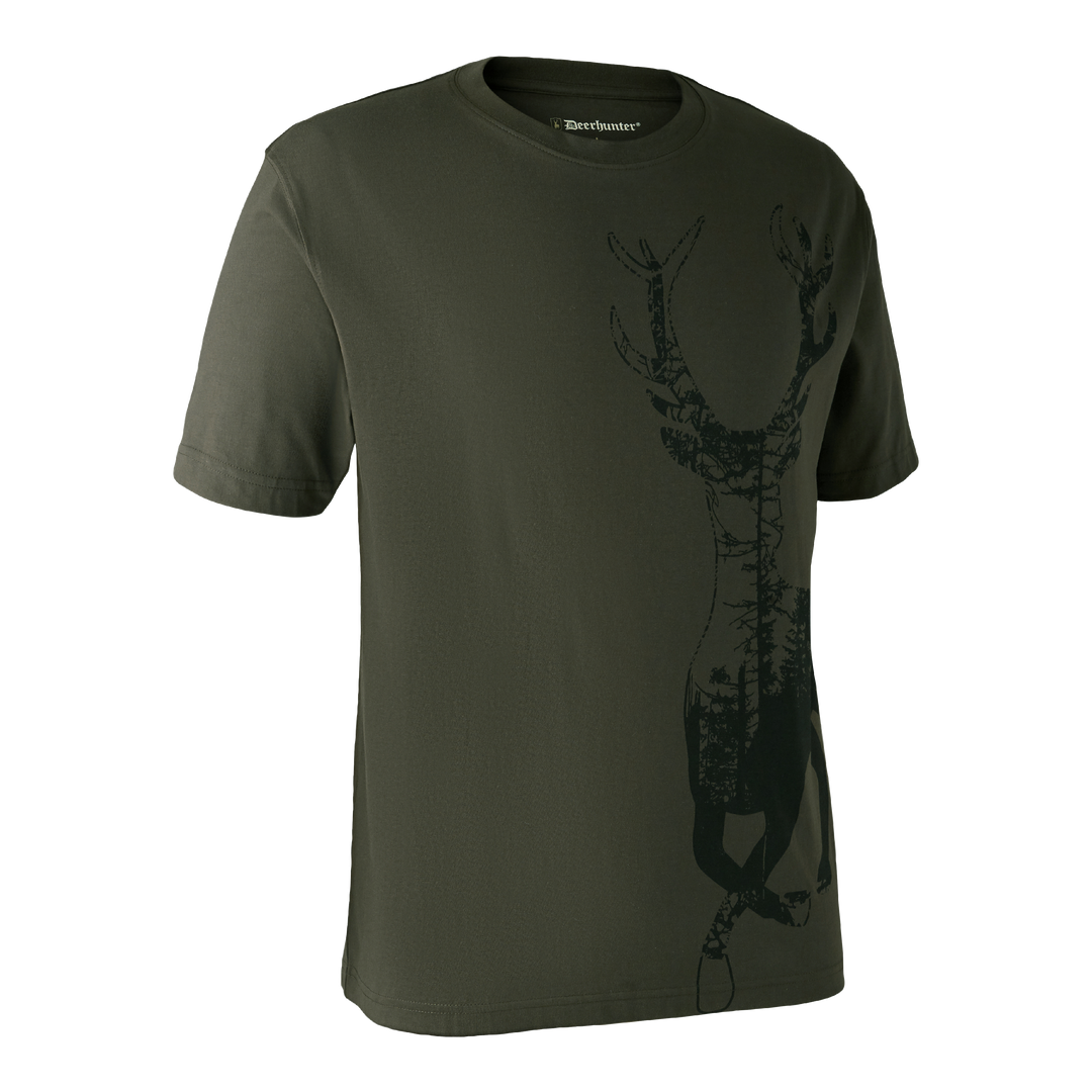 Deerhunter T-shirt with Deer Bark Green