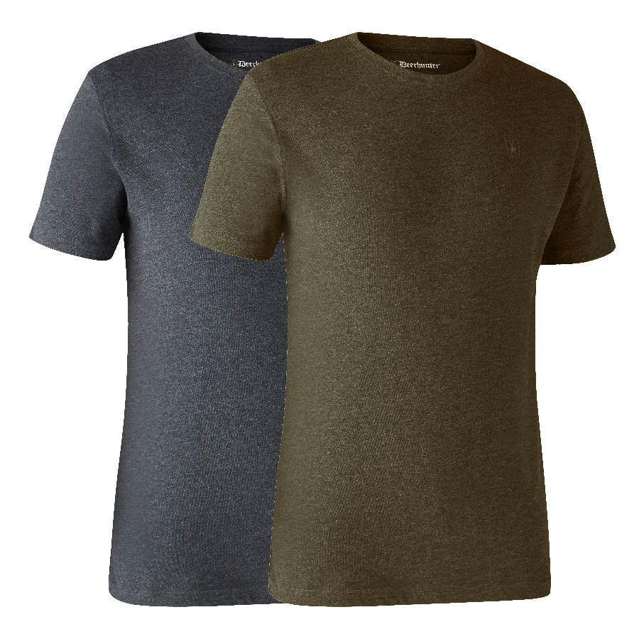 Deerhunter Basic 2-pack T-Shirt Adventure Green mel/Brown Leaf mel.