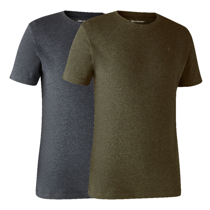 Deerhunter Basic 2-pack T-Shirt Adventure Green mel/Brown Leaf mel.