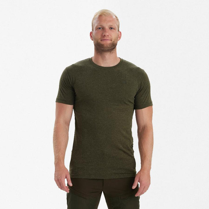 Deerhunter Basic 2-pack T-Shirt Adventure Green mel/Brown Leaf mel.