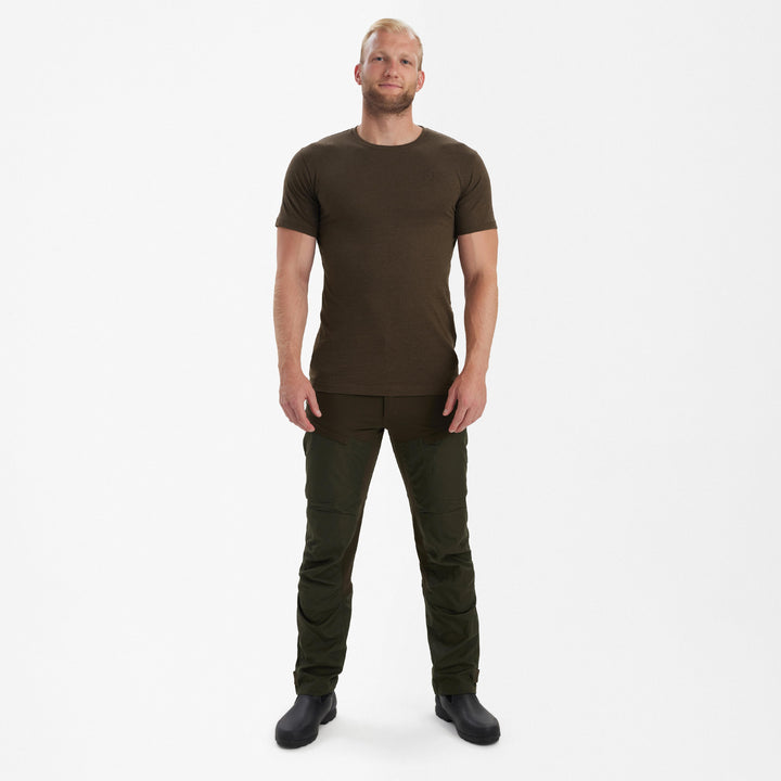 Deerhunter Basic 2-pack T-Shirt Brown Leaf melange