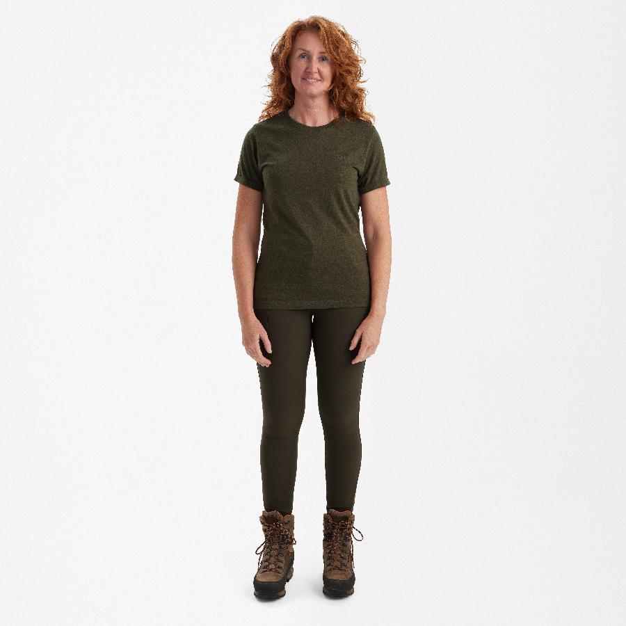 Deerhunter Ladies Basic 2-pack T-shirt Adventure Green mel/Brown Leaf mel.