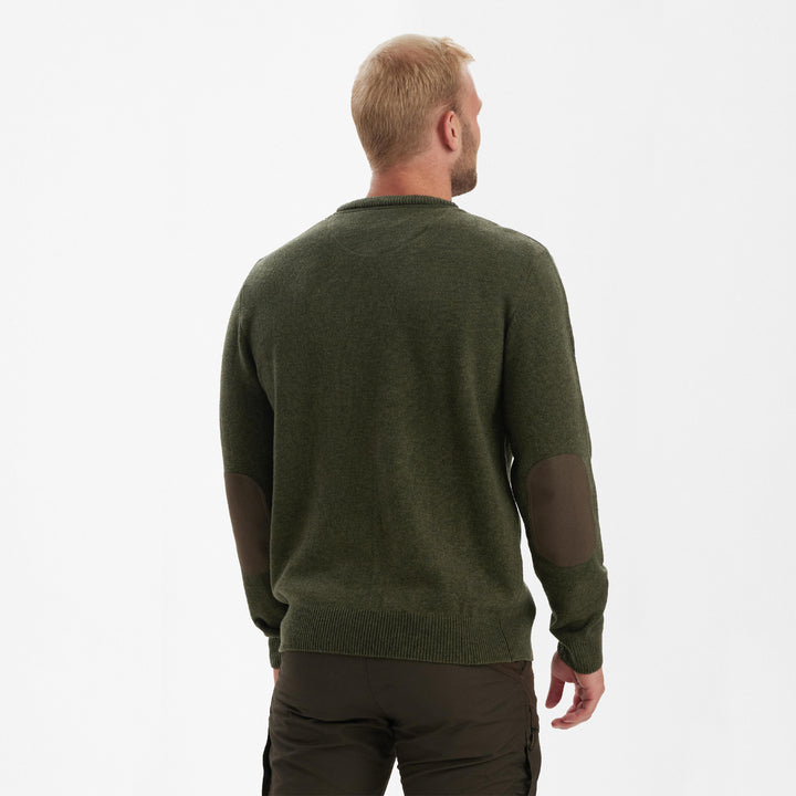 Deerhunter Sheffield Knit with O-neck Green Melange 2XL