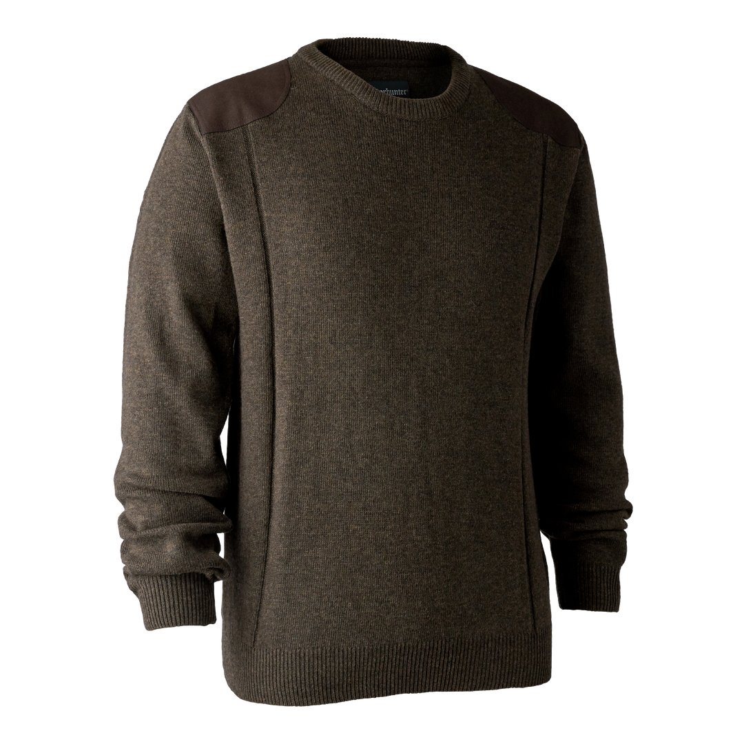 Deerhunter Sheffield Knit with O-neck Dark Elm