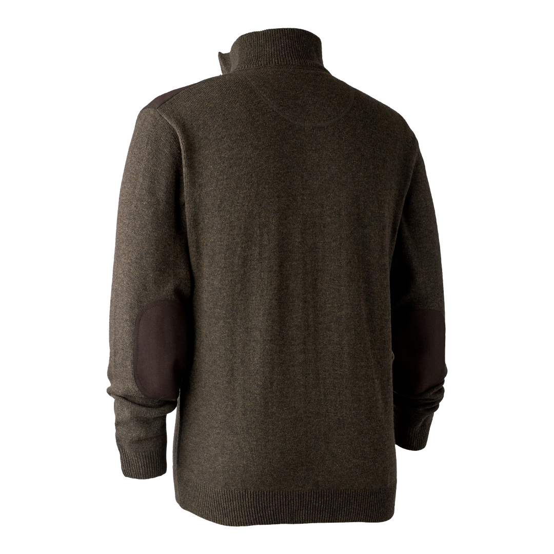 Deerhunter Sheffield Knit with zip-neck Dark Elm