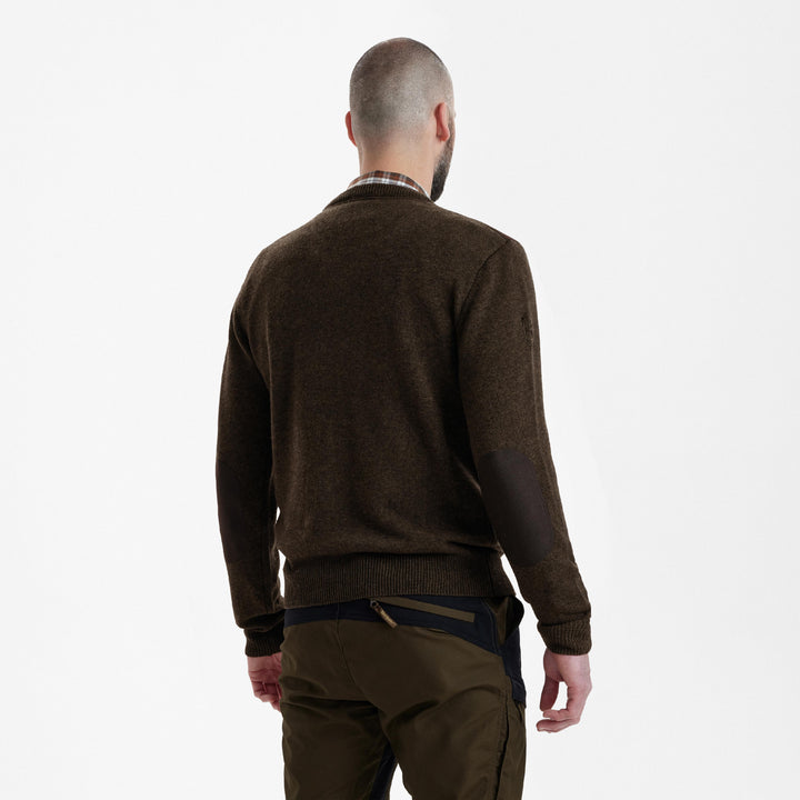 Deerhunter Sheffield Knit with V-neck Dark Elm