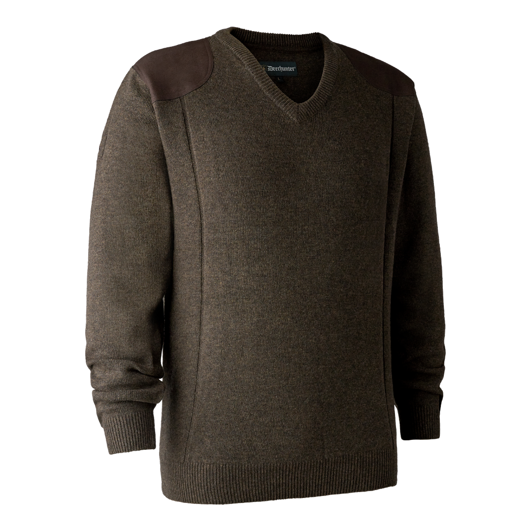 Deerhunter Sheffield Knit with V-neck Dark Elm