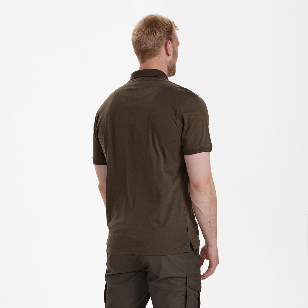 Deerhunter Christian Polo Shirt Brown Leaf