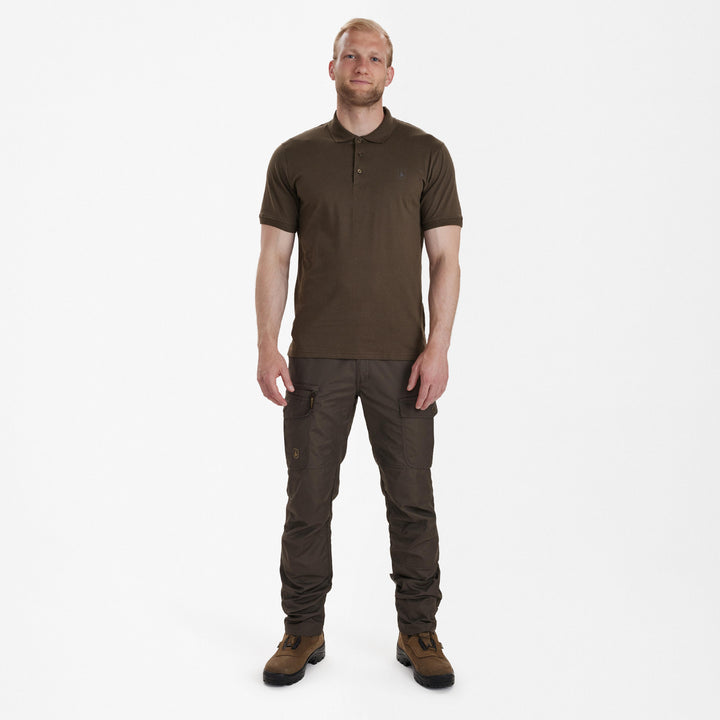 Deerhunter Christian Polo Shirt Brown Leaf