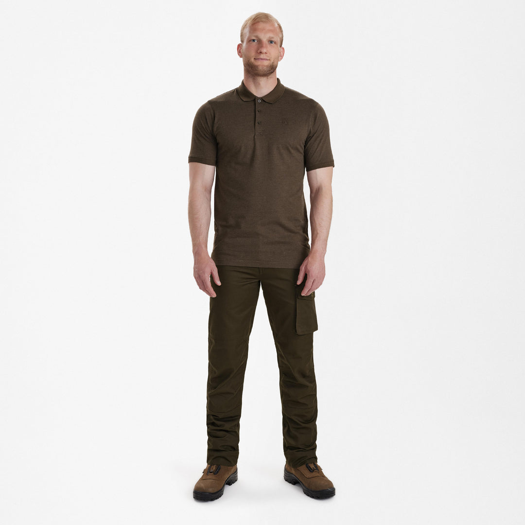 Deerhunter Gunnar Polo Shirt Brown Leaf melange