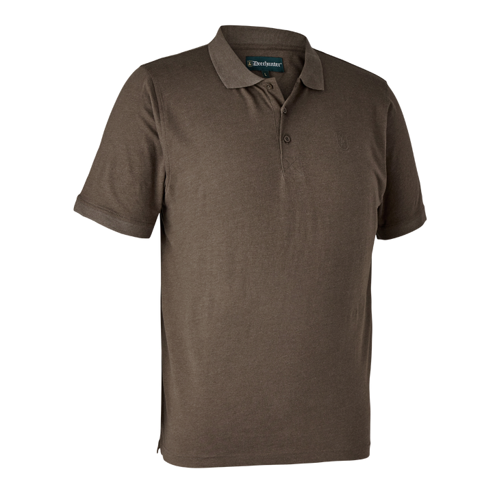 Deerhunter Gunnar Polo Shirt Brown Leaf melange 2XL