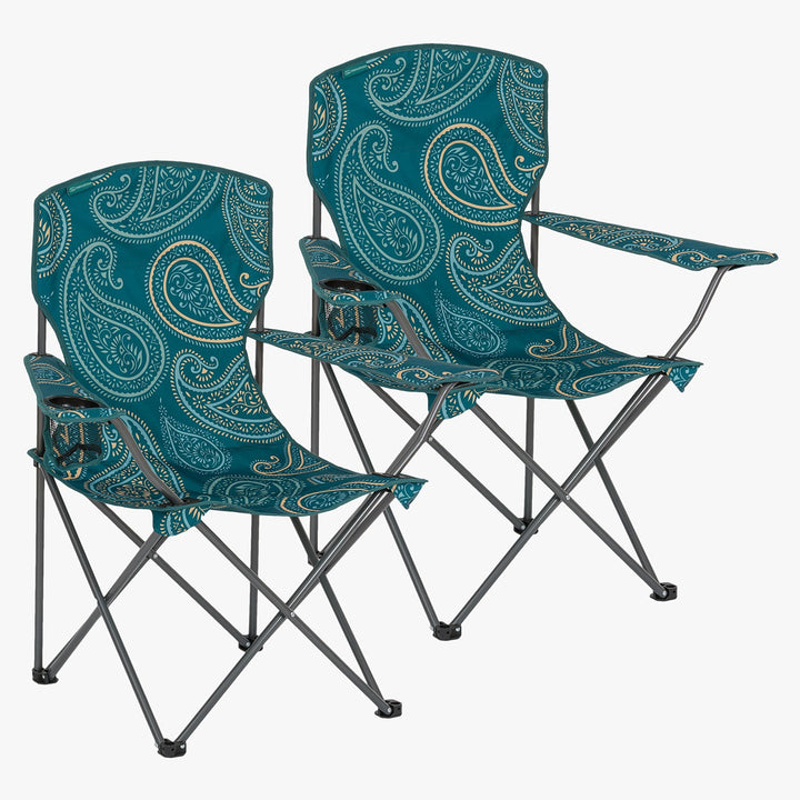 Highlander Stirling Camping Chair 2 Pack Paisley Teal