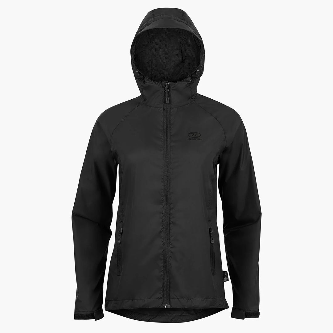 Highlander Stow & Go Packaway Jacket Womens Black