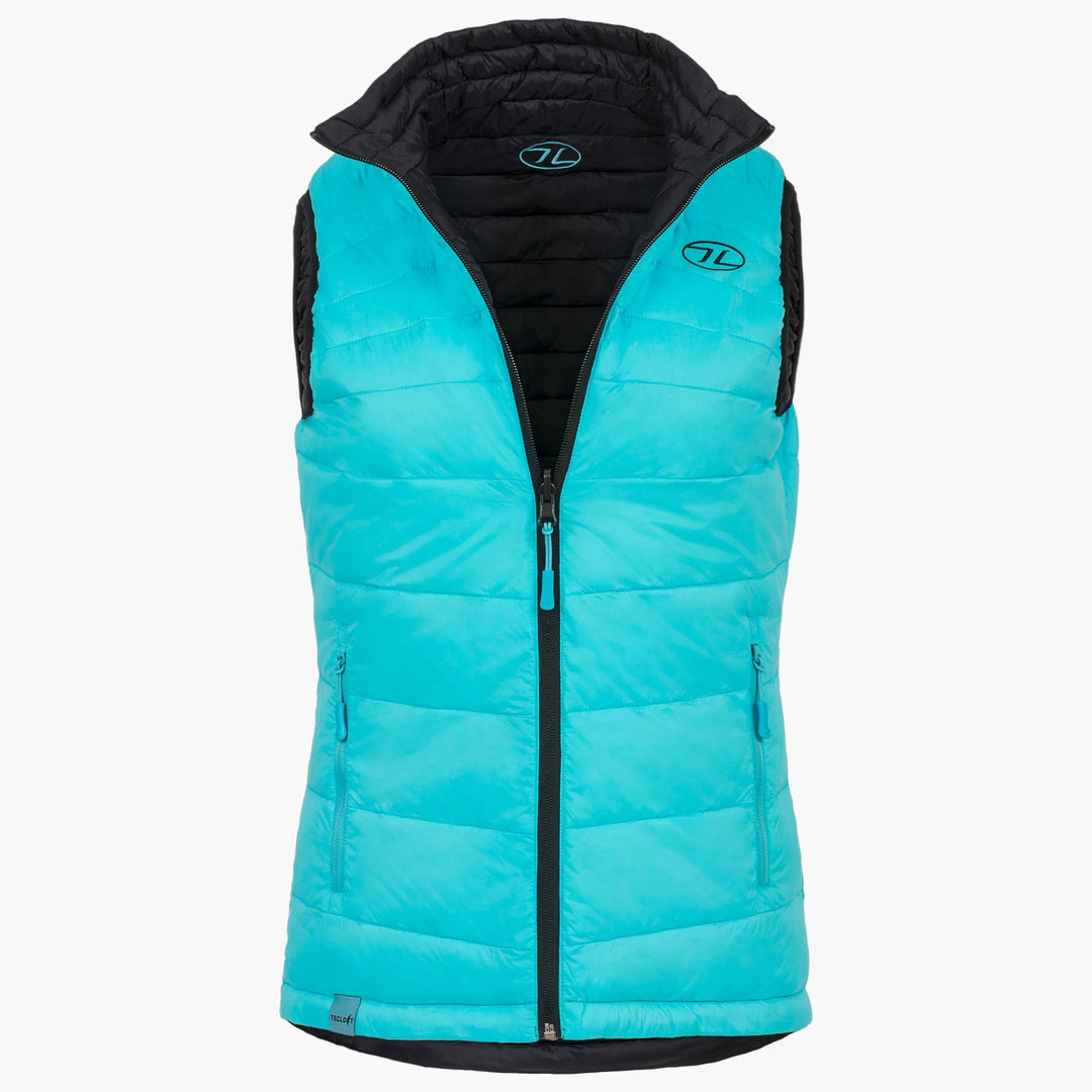 Highlander Reversible Gilet Womens Black Aqua