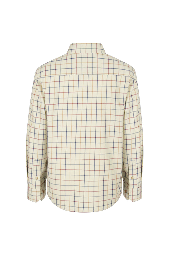 Hoggs Of Fife Ambassador Junior Premier Tattersall Shirt Ivory/Navy